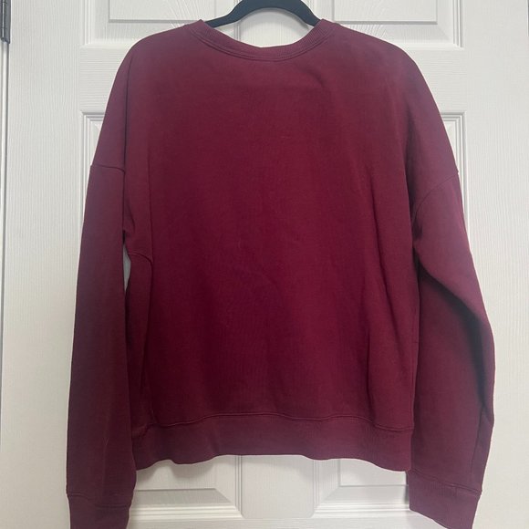 Victoria's Secret PINK Burgundy Cotton Crewneck - Picture 3 of 6